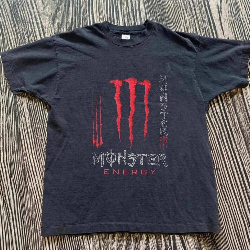 Gildan Men Black T-Shirt, Black Monster Energy Drink Tee